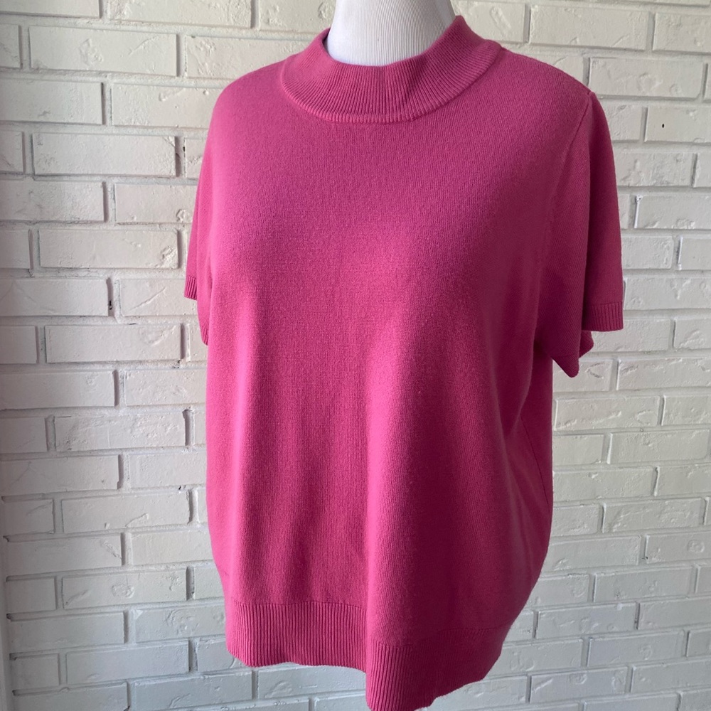 Pink mock neck